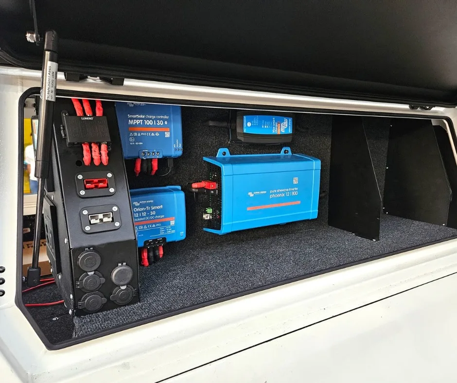 Neatly installed 4x4 auxiliary power and electrical equipment